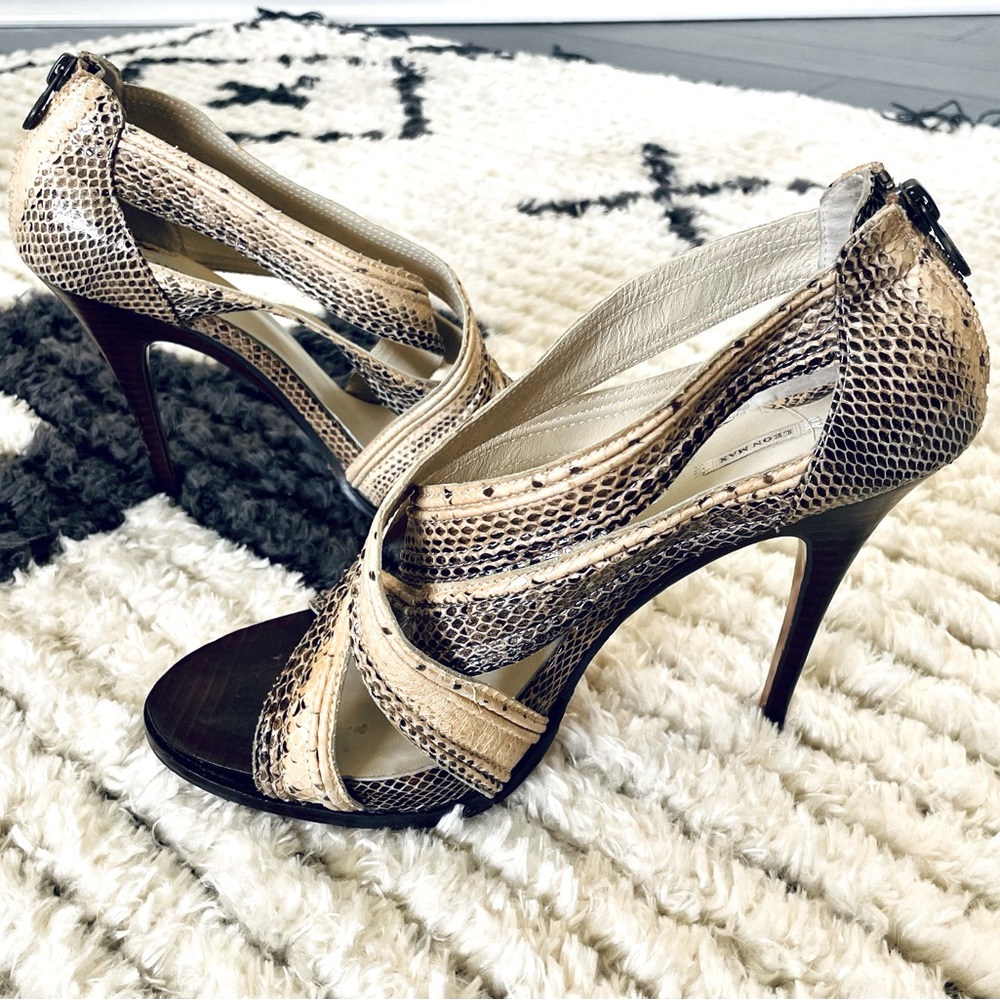 Leon Max Snakeskin Sandals / Heels 8.5 M